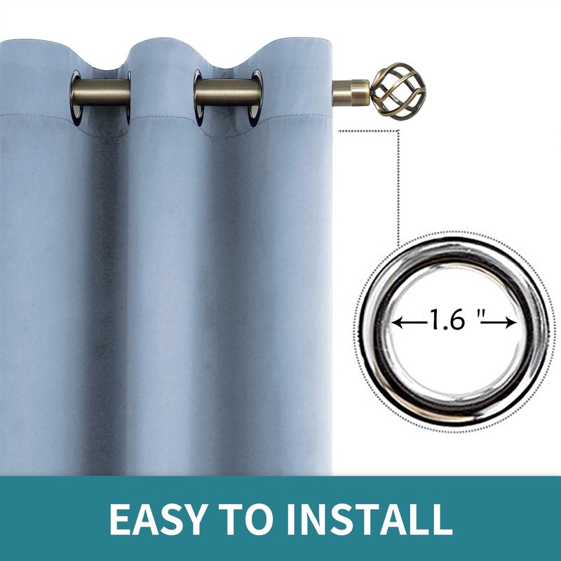 BGment Blackout Curtains for Living Room - Grommet Thermal Insulated Room Darkening Curtains for Bedroom, 2 Panels of 52 x 45 Inch, Spa Blue - Image 5